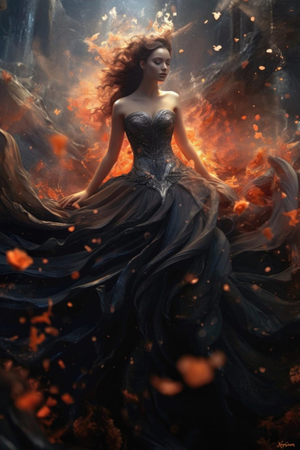 Dream Girl 7 - Fantasy Poster - Portrait - 12x18, 20x30, 24x36 - Museum Grade Matte Paper - by Nyobium
