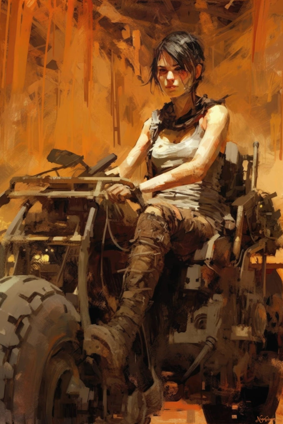 Nomad 2 - Cyberpunk Dystopic Series Poster - Portrait - 12x18, 20x30, 24x36 - Museum Grade Matte Paper - by Nyobium