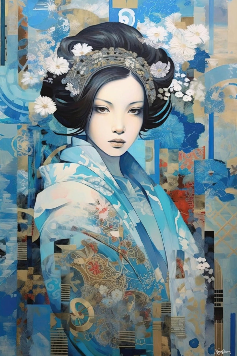 Silk Woman 10 - Silk Series Poster - Portrait - 12x18, 20x30, 24x36 - Museum Grade Matte Paper - by Nyobium