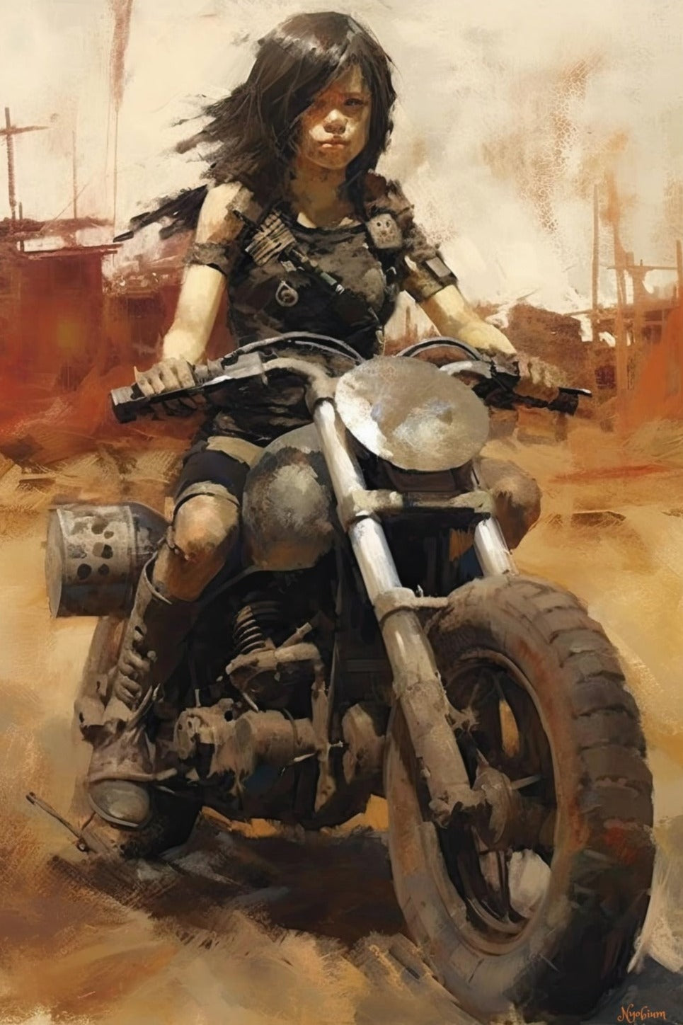 Nomad 1 - Cyberpunk Dystopic Series Poster - Portrait - 12x18, 20x30, 24x36 - Museum Grade Matte Paper - by Nyobium