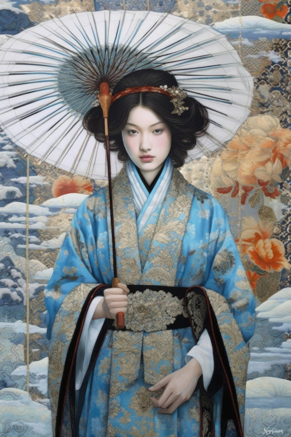 Silk Woman 11 - Silk Series Poster - Portrait - 12x18, 20x30, 24x36 - Museum Grade Matte Paper - by Nyobium
