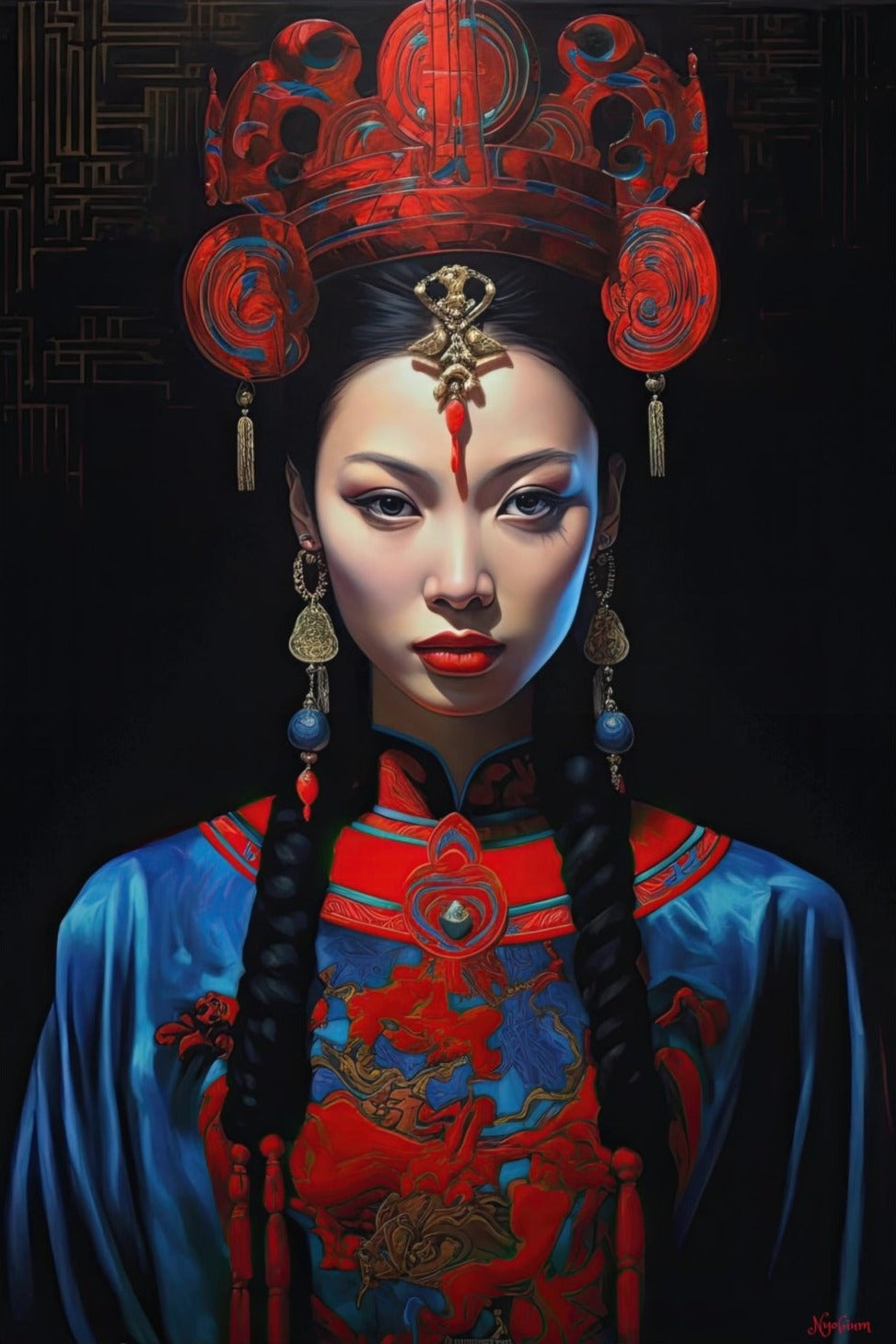 Silk Woman 2 - Silk Series Poster - Portrait - 12x18, 20x30, 24x36 - Museum Grade Matte Paper - by Nyobium