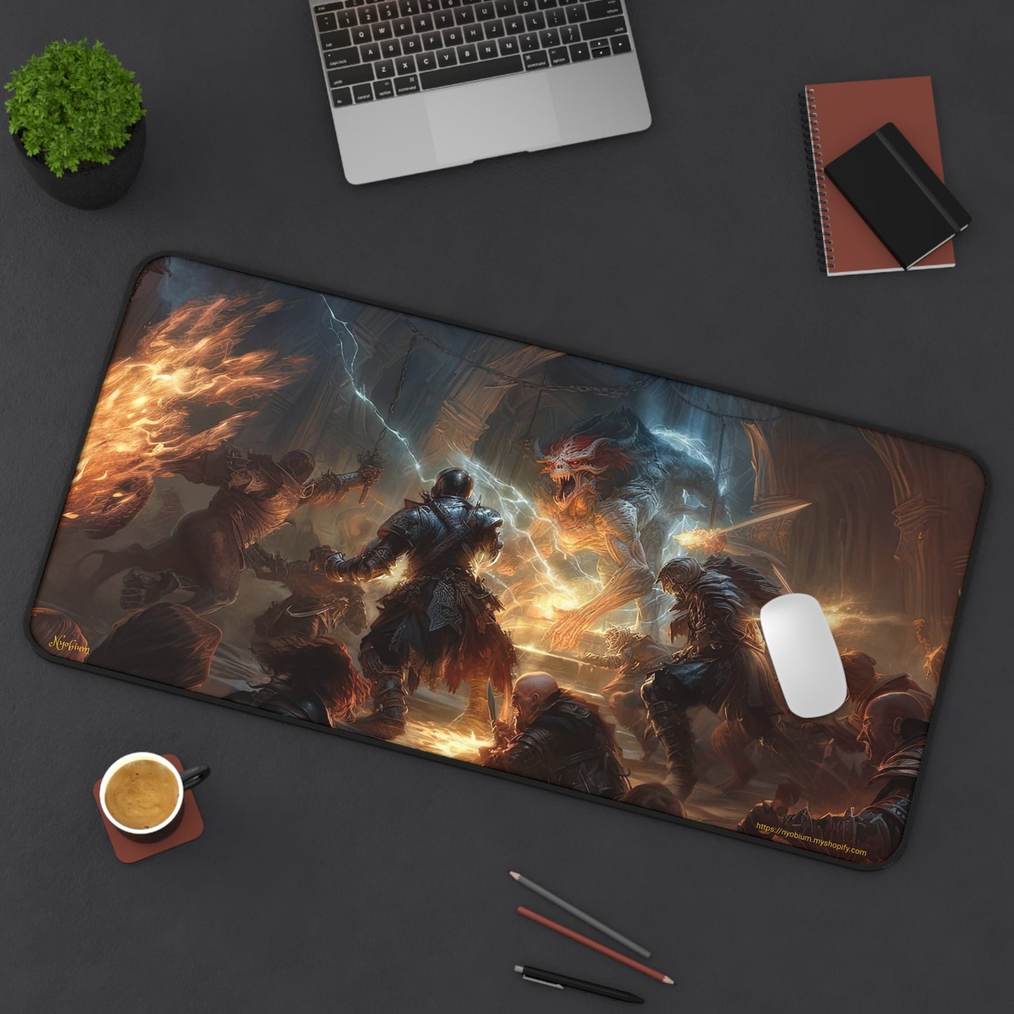 Desk Mat, MTG Playmat, MTG Playmat with Zones, Trading Card Game Play Mat, MTG Accessories, Gifts for Gamers, Total Party Kill 2