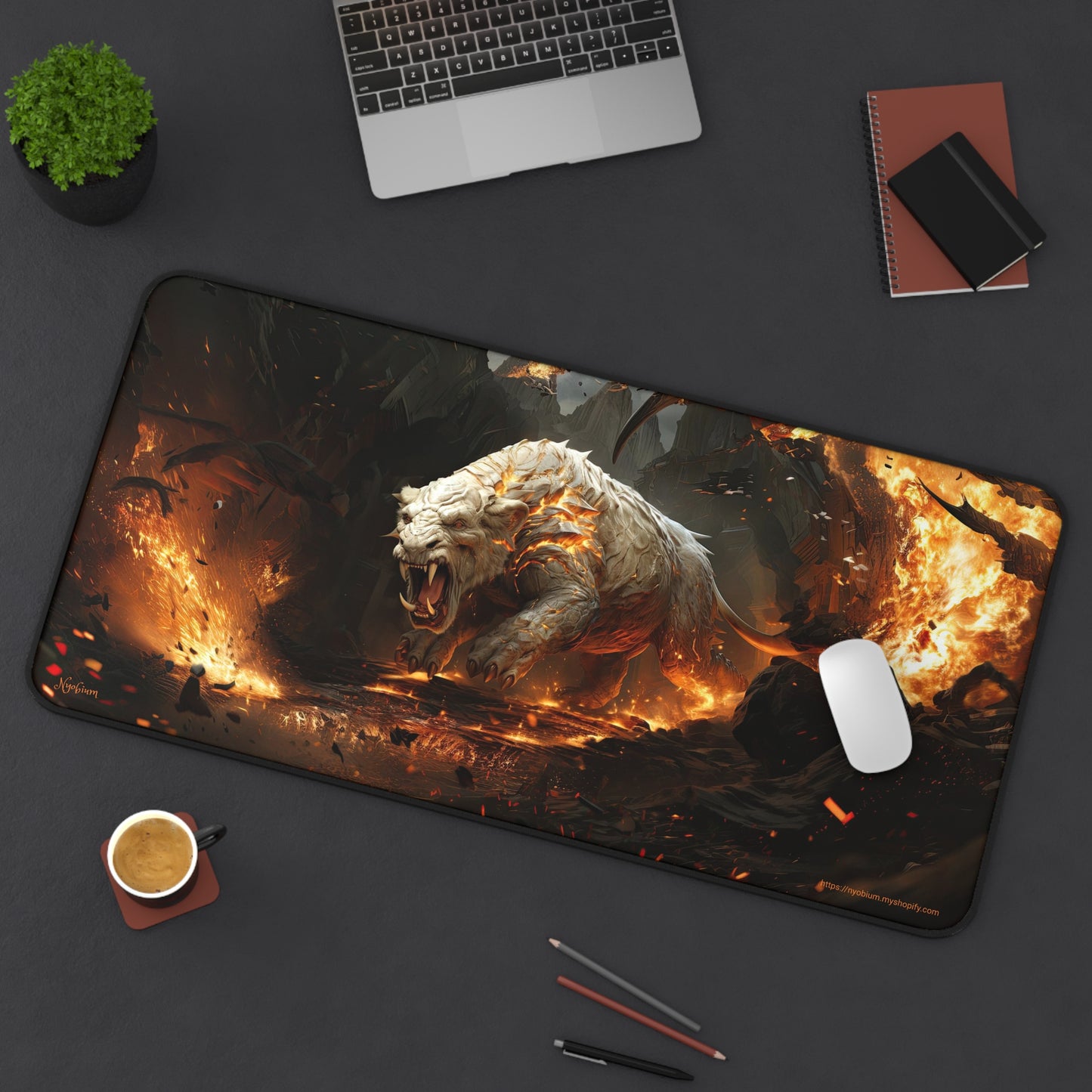 Desk Mat, MTG Playmat, MTG Playmat with Zones, Trading Card Game Play Mat, MTG Accessories, Gifts for Gamers, Beast 3