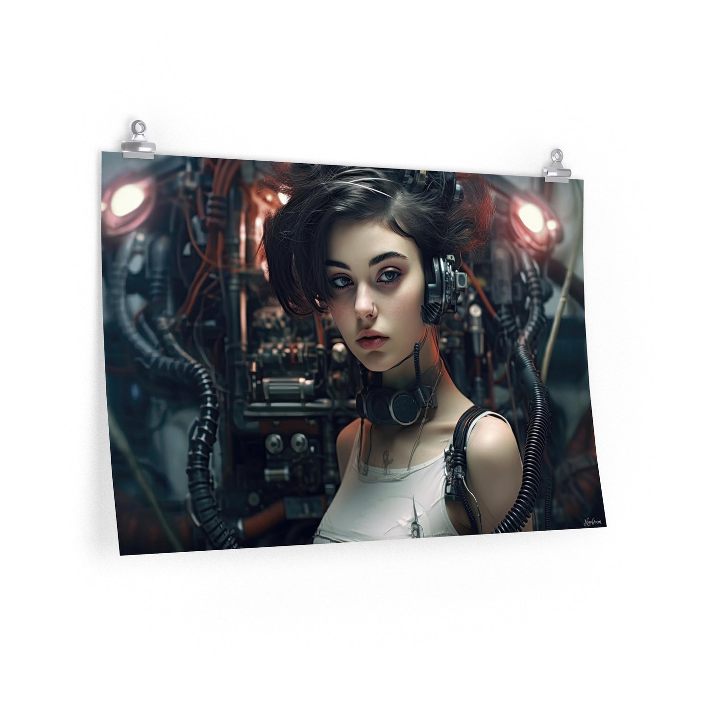 Space Girl 1 -  Space Girls Series Sci-fi Poster -- Landscape - 18x12, 30x20, 36x24 - Museum Grade Matte Paper - by Nyobium