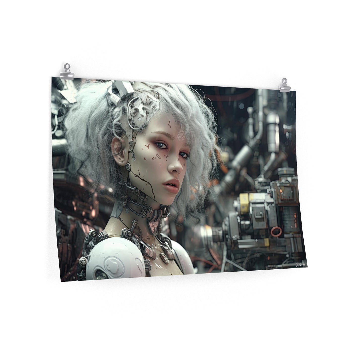 Space Girl 7 -  Space Girls Series Sci-fi Poster -- Landscape - 18x12, 30x20, 36x24 - Museum Grade Matte Paper - by Nyobium