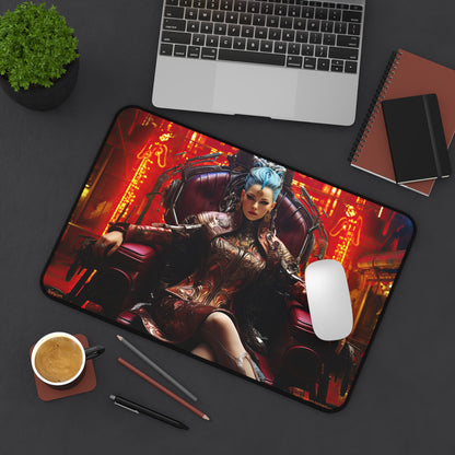 Desk Mat, MTG Playmat, MTG Playmat with Zones, Trading Card Game Play Mat, MTG Accessories, Gifts for Gamers, Cyberpunk Queen