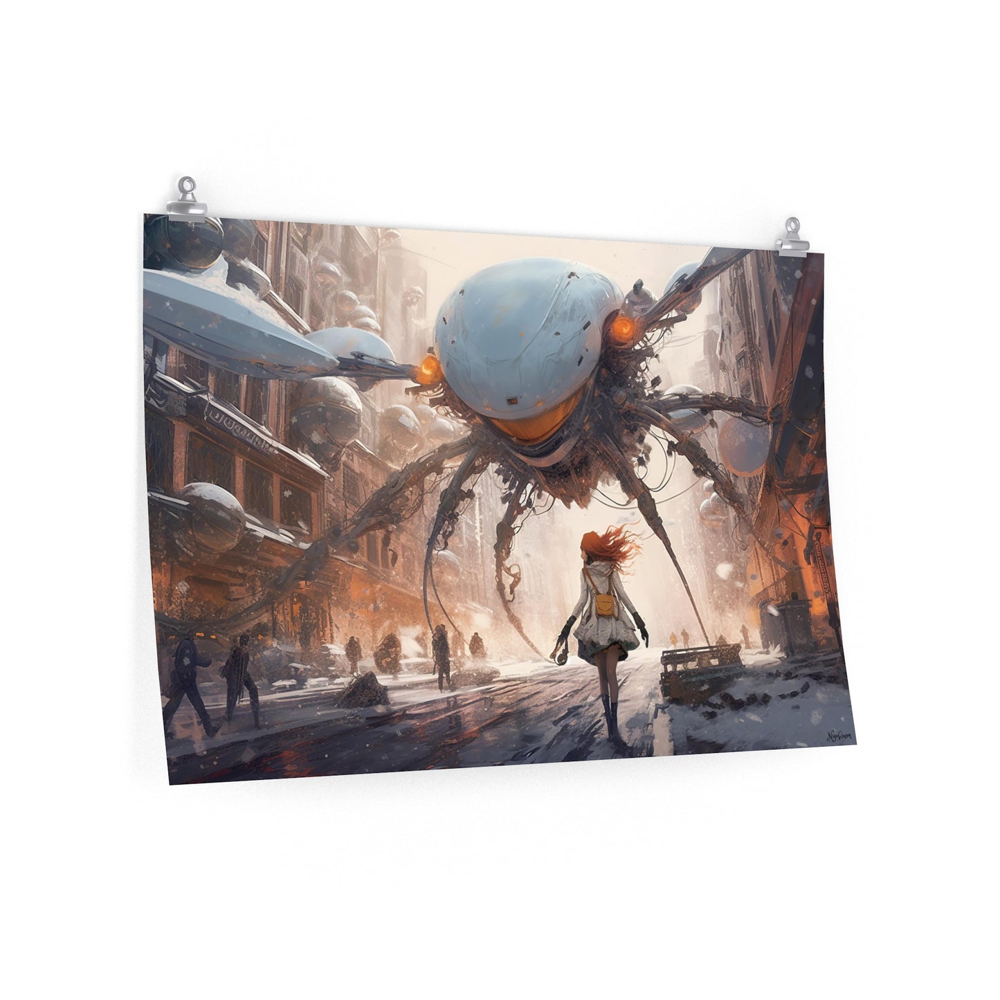 Arachnobot 2-  Scifi Worlds Poster - Landscape - 18x12, 30x20, 36x24 - Museum Grade Matte Paper - by Nyobium