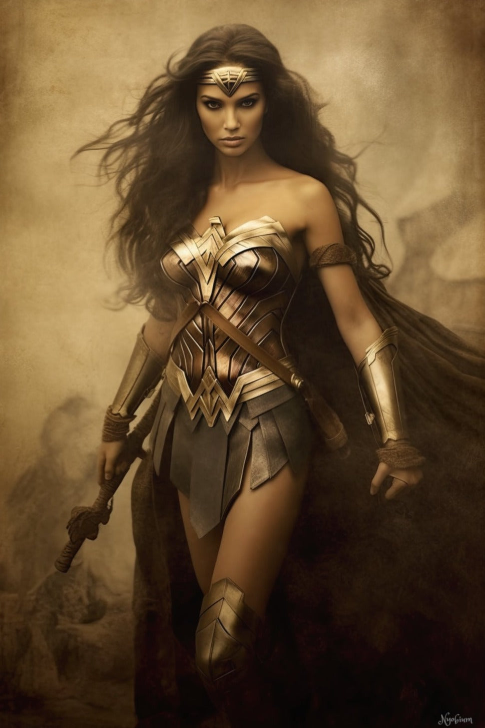 Wonder Woman -  Sups Fanart Poster - Portrait - 12x18, 20x30, 24x36 - Museum Grade Matte Paper - by Nyobium