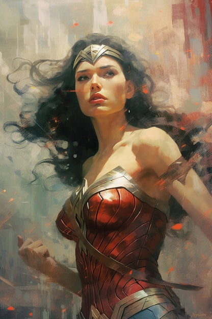 Wonder Woman 7 -  Sups Fanart Poster - Portrait - 12x18, 20x30, 24x36 - Museum Grade Matte Paper - by Nyobium