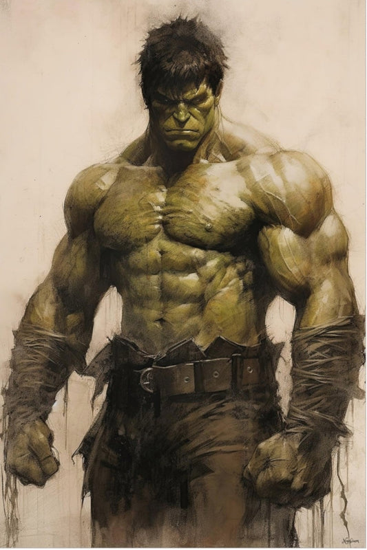 The Hulk -  Sups Fanart Poster - Portrait - 12x18, 20x30, 24x36 - Museum Grade Matte Paper - by Nyobium