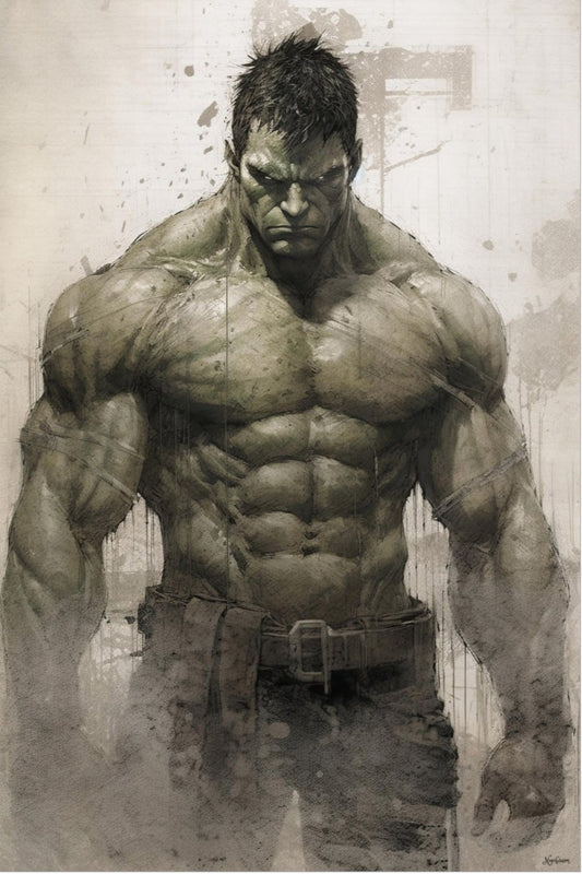 The Hulk 2 -  Sups Fanart Poster - Portrait - 12x18, 20x30, 24x36 - Museum Grade Matte Paper - by Nyobium