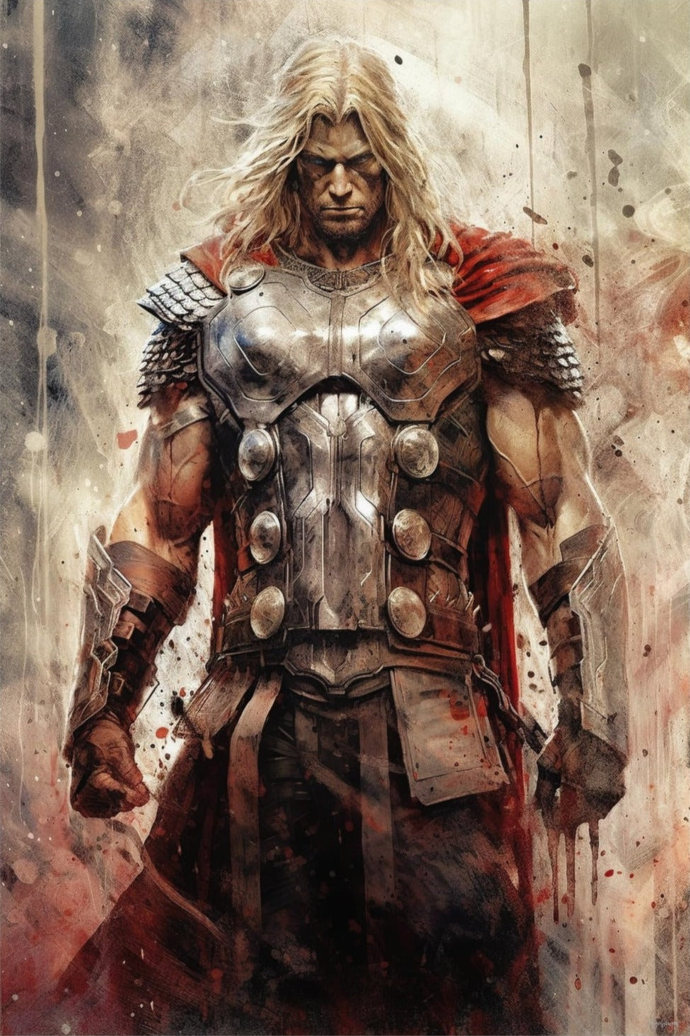 Thor -  Sups Fanart Poster - Portrait - 12x18, 20x30, 24x36 - Museum Grade Matte Paper - by Nyobium