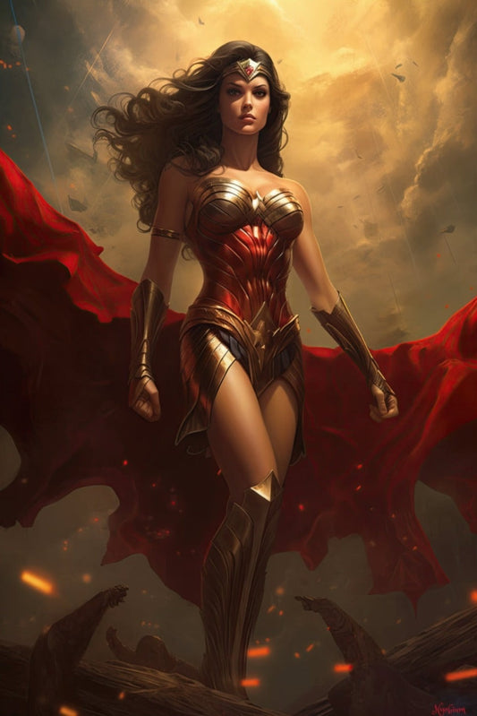 Wonder Woman 5 -  Sups Fanart Poster - Portrait - 12x18, 20x30, 24x36 - Museum Grade Matte Paper - by Nyobium