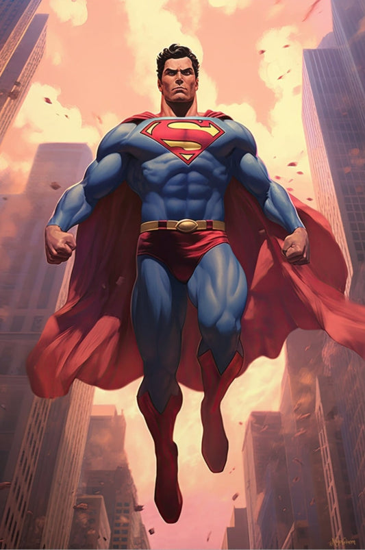 Superman 4 -  Sups Fanart Poster - Portrait - 12x18, 20x30, 24x36 - Museum Grade Matte Paper - by Nyobium