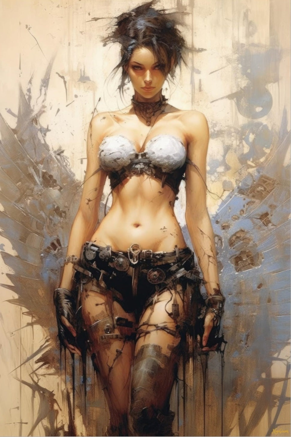 Barbarian Girl 10 - Fantasy Poster - Portrait - 12x18, 20x30, 24x36 - Museum Grade Matte Paper - by Nyobium