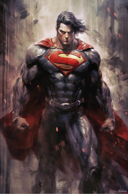 Superman 5 -  Sups Fanart Poster - Portrait - 12x18, 20x30, 24x36 - Museum Grade Matte Paper - by Nyobium