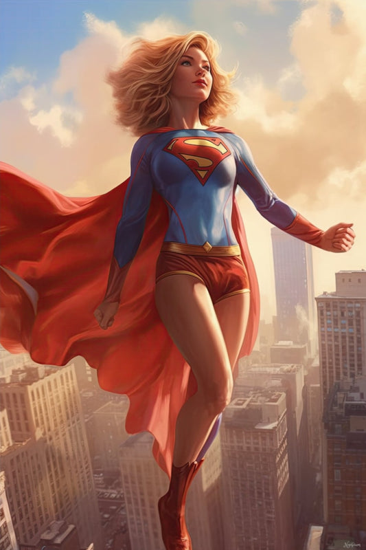 Supergirl 2 -  Sups Fanart Poster - Portrait - 12x18, 20x30, 24x36 - Museum Grade Matte Paper - by Nyobium