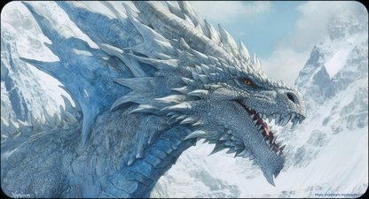 a large white dragon with sharp sharp teeth